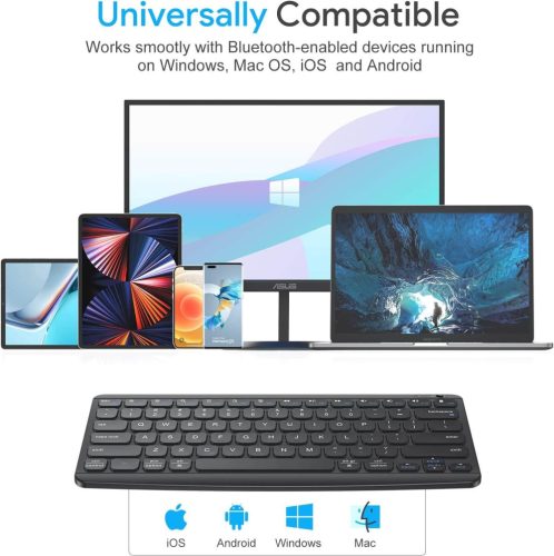 Omoton KB186 Újratölthető Vezeték Nélküli Billentyűzet (Fekete)