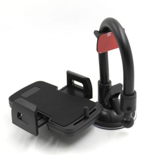 PartsDealers Autós Mobiltelefon Tartó Hosszú Tartókarral és Tapadókoronggal (Fekete)