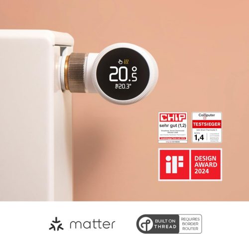 Tado Okos Radiátor Thermosztát X, Energiatakarékos Megoldás, Alexa-Siri-Google Assistant Támogatás, Multiroom Irányítás, Érintőképernyős Kijelző