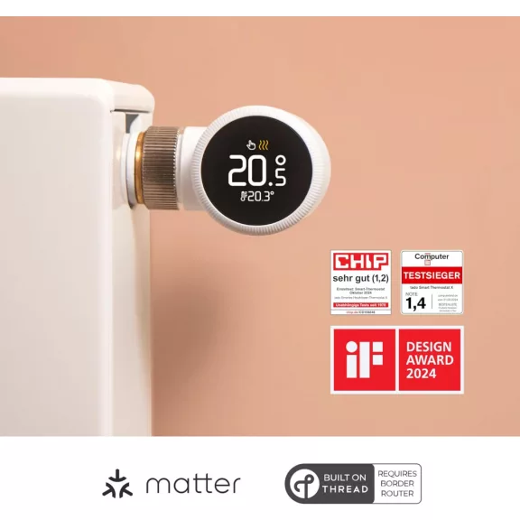 Tado Okos Radiátor Thermosztát X, Energiatakarékos Megoldás, Alexa-Siri-Google Assistant Támogatás, Multiroom Irányítás, Érintőképernyős Kijelző