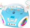 KLIM Candy Kids gyerek CD lejátszó FM rádióval és RGB fényekkel, kék