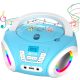 KLIM Candy Kids gyerek CD lejátszó FM rádióval és RGB fényekkel, kék