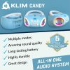 KLIM Candy Kids gyerek CD lejátszó FM rádióval és RGB fényekkel, kék