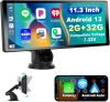 Podofo 11.3 hüvelykes Android 13 autórádió CarPlay támogatással