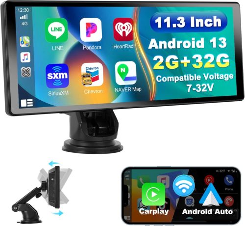 Podofo 11.3 hüvelykes Android 13 autórádió CarPlay támogatással