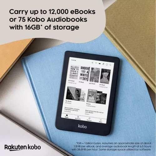 Kobo Clara 2E 6” HD eReader 16GB, Vízálló, Kék