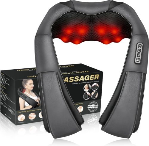 WERTYI Shiatsu Elektromos Masszírozó Hővel - 3D Gyúró Párna Nyakra, Hátra és Vállra