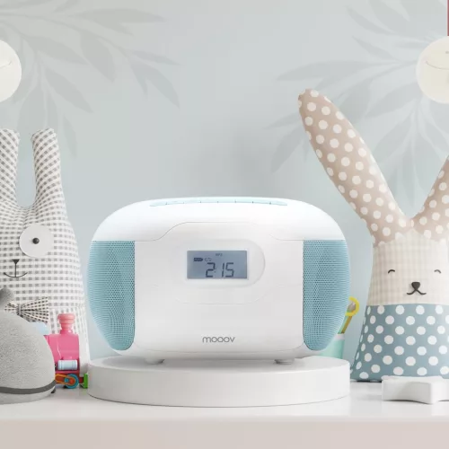 Mooov Celeste Bluetooth CD Lejátszó Rádióval és USB Porttal - Kék