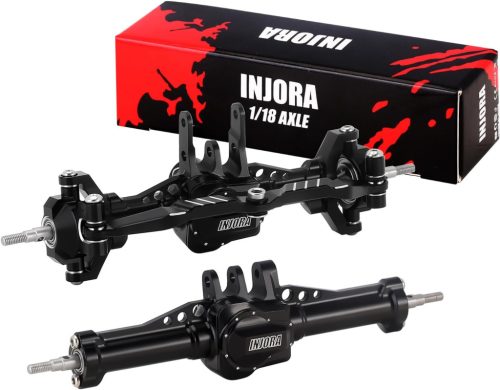 INJORA 47g Első és 38g Hátsó Teljes Tengelykészlet - CNC Alumínium Tengelyek 1/18 RC Crawler TRX4M Frissítés