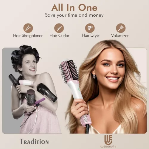 Webeauty 2-az-1-ben Hajszárító és Hajegyenesítő Kefe 1400W