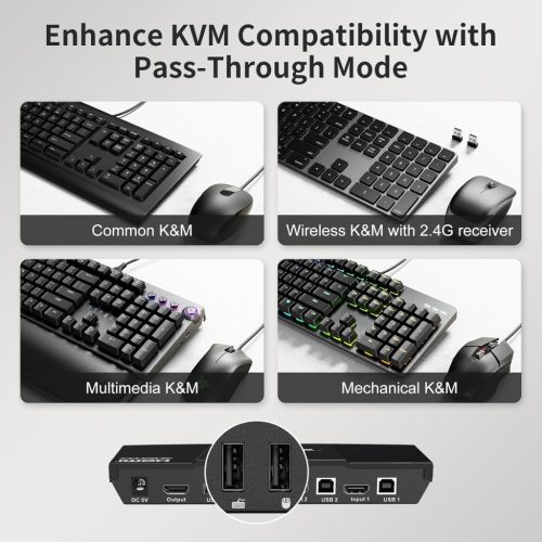 TESmart HSW0401A1U HDMI Switch, 4K 3840×2160 60Hz, 4 HDMI Forrás, EDID Emuláció, 2.0 5.1 Auto Audio Mód, IR Vezérlés, Fekete