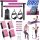ALongSong Pilates Bar Készlet - Erősítő Gumiszalagokkal, Lila-Piros, 1.2 kg, Állítható Hosszúságú, Otthoni Edzéshez, 50-360 lbs