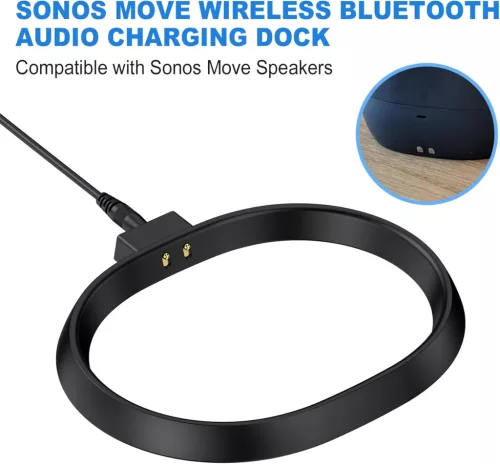 Soarking Töltőállomás Sonos Move Gen 2 És Gen 1 Hangszóróhoz, Vezeték Nélküli, 45W Adapter, 18V DC, 2,5A, 1 USB Port, Fekete