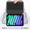 HOU iPad Mini 6 Vékony Bluetooth Billentyűzet Tok - Fekete