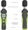 Tadeto digitális zajszintmérő – 30–130 dB mérési tartomány, A/C súlyozás, háttérvilágításos LCD kijelző