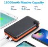 Trekstone Powerbank P8-TS-PBSP, 16000mAh, Napelemes, Fekete-Zöld