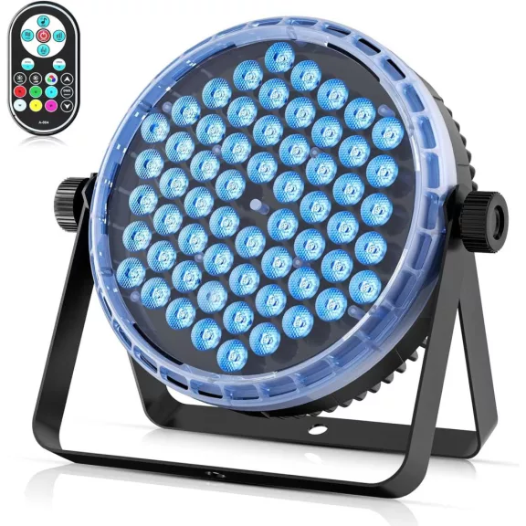 ZonQoonz ZQ01638 RGBW LED Stage Light, 60x2W, 180W, AC 240V, DMX 8CH, Sound Activated, Remote Control, Auto Mód, Strobe, Állvány, Fekete ZonQoonz ZQ01638 RGBW LED Stage Light, 60x2W, 180W, AC 240V, DMX 8CH, Sound Activated, Remote Control, Auto Mód, Strobe, Állvány, Fekete