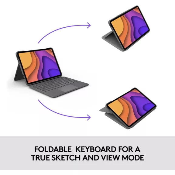 Logitech Folio Touch Billentyűzet Tok, iPad Air 4/5 / 11” (M2/M3), Touchpad, Háttérvilágított Billentyűk, Scissor Switch, 78 Gomb, Smart Connector, Állítható Támasz, Grafitszürke Logitech Folio Touch Billentyűzet Tok, iPad Air 4/5 / 11” (M2/M3), Touchpad, Háttérvilágított Billentyűk, Scissor Switch, 78 Gomb, Smart Connector, Állítható Támasz, Grafitszürke