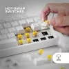 Mars Gaming MKMINIPROWBF R Mechanikus Billentyűzet, 60%, 61 Gomb, AZERTY Francia, Blue Switch, Hot-Swap, RGB Chroma, USB 2.0, USB-C, Fehér