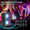 TPBEAT TP-BA-02 Hordozható Bluetooth Hangszóró, 80W Csúcsteljesítmény, 2.1 Sztereó, 4 Hangszóró, Bass Boost, LED Fény, TWS, USB, AUX, Fekete