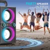 TPBEAT TP-BA-02 Hordozható Bluetooth Hangszóró, 80W Csúcsteljesítmény, 2.1 Sztereó, 4 Hangszóró, Bass Boost, LED Fény, TWS, USB, AUX, Fekete