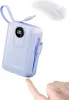 Powelephant Power Bank, 20000 mAh, 22.5 W Gyors Töltés, Beépített Type-C És Lightning Kábel, 4 Kimenet, 2 Bemenet, Lithium Polymer, Kék