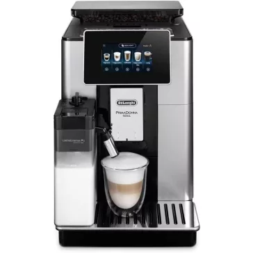   DeLonghi PrimaDonna Soul ECAM610.55.SB Automata Kávéfőző, 1450 W, 220 V, 2,2 L, Beépített Kávédaráló, Érintőképernyő, Újrahasználható Szűrő, Fém