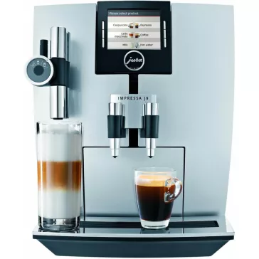   JURA IMPRESSA J9.3 One Touch TFT AROMA+ Automata Kávéfőző, 1450 W, 2,1 L, 250 g, 15 bar, Aroma+ Őrlő, TFT Kijelző, Cappuccino, Latte Macchiato, Brilliantsilver