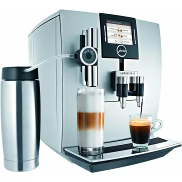   JURA IMPRESSA J9.3 One Touch TFT AROMA+ Automata Kávéfőző, 1450 W, 2,1 L, 250 g, 15 bar, Aroma+ Őrlő, TFT Kijelző, Cappuccino, Latte Macchiato, Brilliantsilver