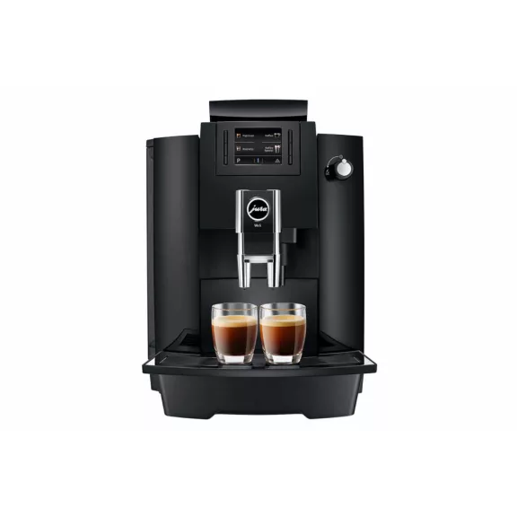 Jura WE6 Piano Black Automata Kávéfőző, 1450 W, 8 Kávékülönlegesség, P.E.P., Aroma G3 Őrlő, 3 L Víztartály, 500 g Kávébabtartály, Fekete Jura WE6 Piano Black Automata Kávéfőző, 1450 W, 8 Kávékülönlegesség, P.E.P., Aroma G3 Őrlő, 3 L Víztartály, 500 g Kávébabtartály, Fekete