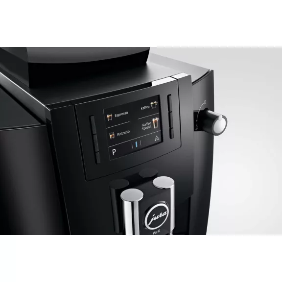 Jura WE6 Piano Black Automata Kávéfőző, 1450 W, 8 Kávékülönlegesség, P.E.P., Aroma G3 Őrlő, 3 L Víztartály, 500 g Kávébabtartály, Fekete Jura WE6 Piano Black Automata Kávéfőző, 1450 W, 8 Kávékülönlegesség, P.E.P., Aroma G3 Őrlő, 3 L Víztartály, 500 g Kávébabtartály, Fekete