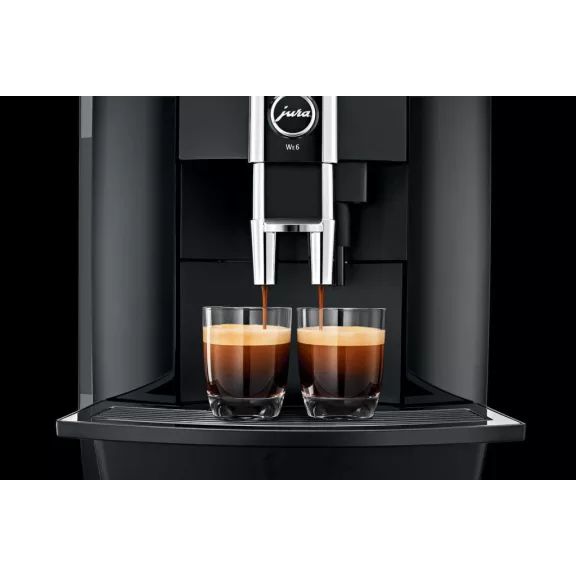Jura WE6 Piano Black Automata Kávéfőző, 1450 W, 8 Kávékülönlegesség, P.E.P., Aroma G3 Őrlő, 3 L Víztartály, 500 g Kávébabtartály, Fekete Jura WE6 Piano Black Automata Kávéfőző, 1450 W, 8 Kávékülönlegesség, P.E.P., Aroma G3 Őrlő, 3 L Víztartály, 500 g Kávébabtartály, Fekete