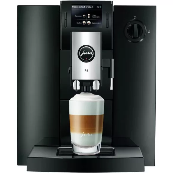 Jura F9 Piano Black Automata Kávéfőző, 1450 W, TFT Kijelző, 1,9 L Víztartály, 310 g Babtartály, Aroma+ Őrlő, Fine Foam Technológia, 8 Kávéerősség, 14 Kávéspecialitás Jura F9 Piano Black Automata Kávéfőző, 1450 W, TFT Kijelző, 1,9 L Víztartály, 310 g Babtartály, Aroma+ Őrlő, Fine Foam Technológia, 8 Kávéerősség, 14 Kávéspecialitás