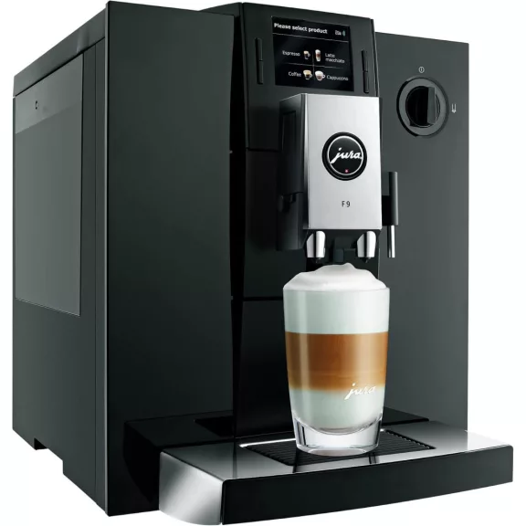 Jura F9 Piano Black Automata Kávéfőző, 1450 W, TFT Kijelző, 1,9 L Víztartály, 310 g Babtartály, Aroma+ Őrlő, Fine Foam Technológia, 8 Kávéerősség, 14 Kávéspecialitás Jura F9 Piano Black Automata Kávéfőző, 1450 W, TFT Kijelző, 1,9 L Víztartály, 310 g Babtartály, Aroma+ Őrlő, Fine Foam Technológia, 8 Kávéerősség, 14 Kávéspecialitás
