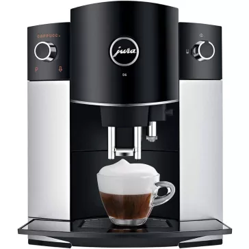   JURA D600 Platin Automata Kávéfőző, 1450 W, 230 V, 1,9 L, Aroma G2 Őrlő, PEP, Vízszűrő, Tejhabosító, Fekete-Platina