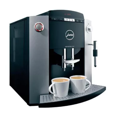   Jura Impressa F50 13235 Automata Kávéfőző, 1450 W, 230 V, 1,9 L Víztartály, 200 g Babtartály, 6 Fokozatú Kúpos Őrlő, 5–16 g, CLARIS Szűrő Kompatibilis, Platina/Fekete