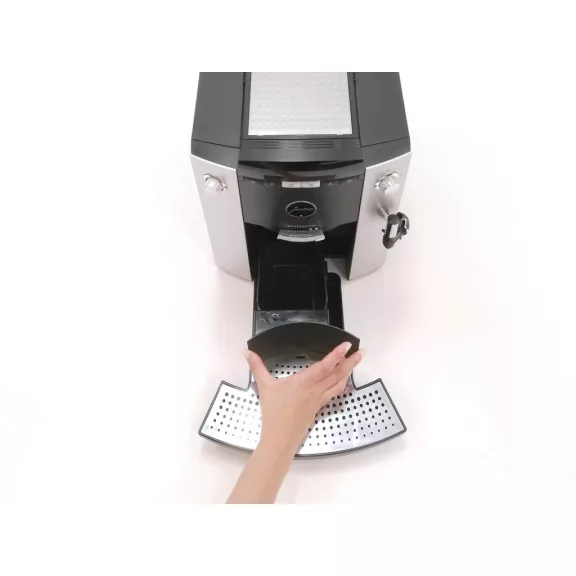 Jura Impressa F50 13235 Automata Kávéfőző, 1450 W, 230 V, 1,9 L Víztartály, 200 g Babtartály, 6 Fokozatú Kúpos Őrlő, 5–16 g, CLARIS Szűrő Kompatibilis, Platina/Fekete Jura Impressa F50 13235 Automata Kávéfőző, 1450 W, 230 V, 1,9 L Víztartály, 200 g Babtartály, 6 Fokozatú Kúpos Őrlő, 5–16 g, CLARIS Szűrő Kompatibilis, Platina/Fekete