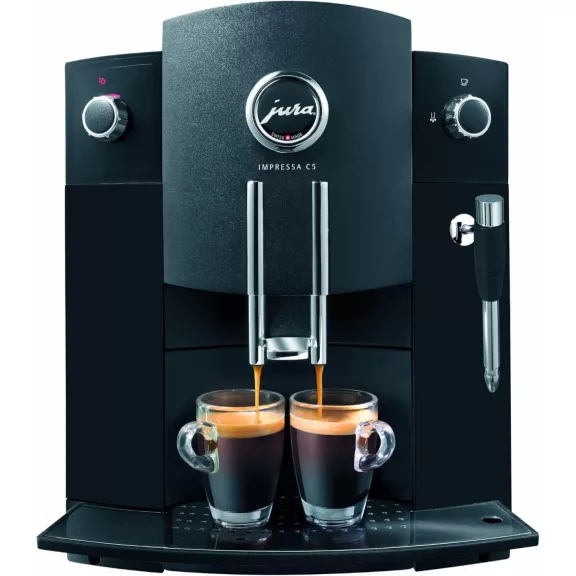 Jura Impressa C5 13531 Automata Kávéfőző, 1450 W, 470 ml, 6 Fokozatú Kúpos Acél Őrlő, 5–16 g Főzőkamra, Fekete Jura Impressa C5 13531 Automata Kávéfőző, 1450 W, 470 ml, 6 Fokozatú Kúpos Acél Őrlő, 5–16 g Főzőkamra, Fekete
