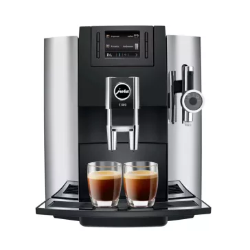   Jura E800 Chrome 15072 Automata Kávéfőző, 1450 W, 1,9 L Víztartály, 280 g Babtartály, Aroma G3 Őrlő, P.E.P., CLARIS Smart, 12 Ital, 2 Csésze, TFT-Kijelző, Króm/Fekete