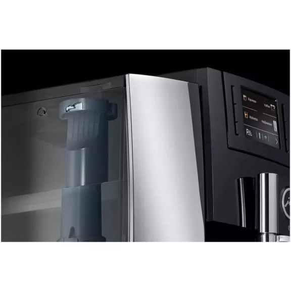 Jura E800 Chrome 15072 Automata Kávéfőző, 1450 W, 1,9 L Víztartály, 280 g Babtartály, Aroma G3 Őrlő, P.E.P., CLARIS Smart, 12 Ital, 2 Csésze, TFT-Kijelző, Króm/Fekete Jura E800 Chrome 15072 Automata Kávéfőző, 1450 W, 1,9 L Víztartály, 280 g Babtartály, Aroma G3 Őrlő, P.E.P., CLARIS Smart, 12 Ital, 2 Csésze, TFT-Kijelző, Króm/Fekete