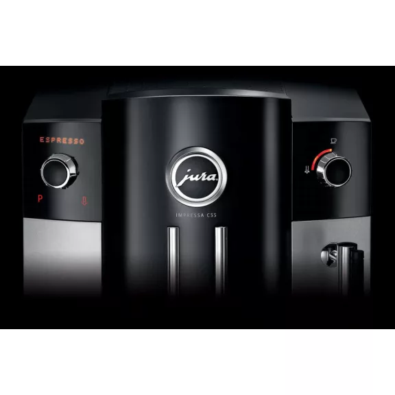 Jura Impressa C55 Aroma+ Automata Kávéfőző, 4 Fokozatú Őrlésmennyiség, Állítható Őrlésfinomság, Előáztatás, Tisztítás, Vízkőtelenítés Jura Impressa C55 Aroma+ Automata Kávéfőző, 4 Fokozatú Őrlésmennyiség, Állítható Őrlésfinomság, Előáztatás, Tisztítás, Vízkőtelenítés