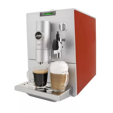   Jura ENA 5 Coffee Cherry Red Automata Kávéfőző, 1450 W, 1,1 L, 125 g, I.P.B.A.S., CLARIS Plus Szűrő, 1500 kPa, 5 Fokozatú Kúpos Őrlő, Kávécseresznye-vörös