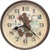 Seiko FW590B Disney Mickey Mouse Falióra, 28 cm Átmérő, Barna Szín, Analóg Kijelző, Hétköznapi Stílus, AA Elem