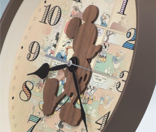 Seiko FW590B Disney Mickey Mouse Falióra, 28 cm Átmérő, Barna Szín, Analóg Kijelző, Hétköznapi Stílus, AA Elem