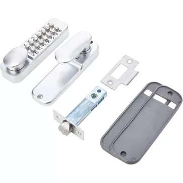   Codelocks CL155 Mortice Latch Mechanikus Zár, Kódos Beléptetés, Belső Külső Használat, Alacsony Forgalom, Cink, Ezüstszürke