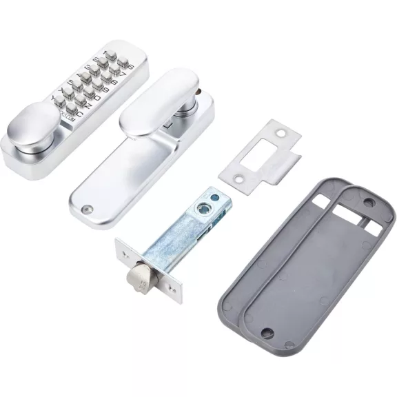 Codelocks CL155 Mortice Latch Mechanikus Zár, Kódos Beléptetés, Belső Külső Használat, Alacsony Forgalom, Cink, Ezüstszürke