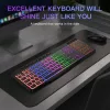 TECURS WK007 Vezeték Nélküli Billentyűzet, 2.4G, QWERTY UK, Teljes Méret, Csendes Membrán, LED Háttérvilágítás, Újratölthető Akkumulátor, Fekete