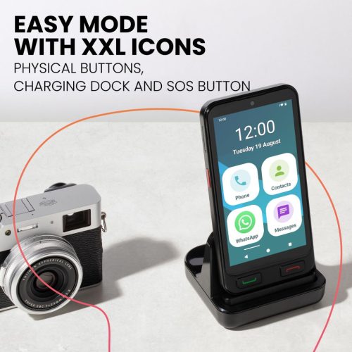 SPC Zeus 2 Okostelefon Időseknek, Android 15, 4 GB RAM, 64 GB, 13 MP Hátlapi Kamera, 5 MP Előlapi Kamera, eSIM, Dual SIM, Fekete