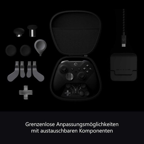 Xbox Elite Wireless Controller Series 2, Vezeték Nélküli Gamepad, Bluetooth, Xbox Wireless, USB-C, Cserélhető Thumbstick, Paddles, Fekete