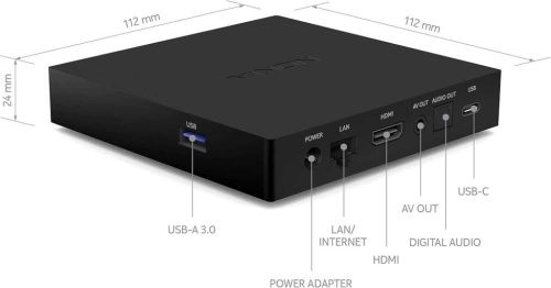 Nokia Streaming Box 8000 Android TV Box, 4K Ultra HD, WiFi, Bluetooth, HDMI, Optikai Audio, USB-A, USB-C, Ethernet LAN, Chromecast, Hangvezérlés, Fekete